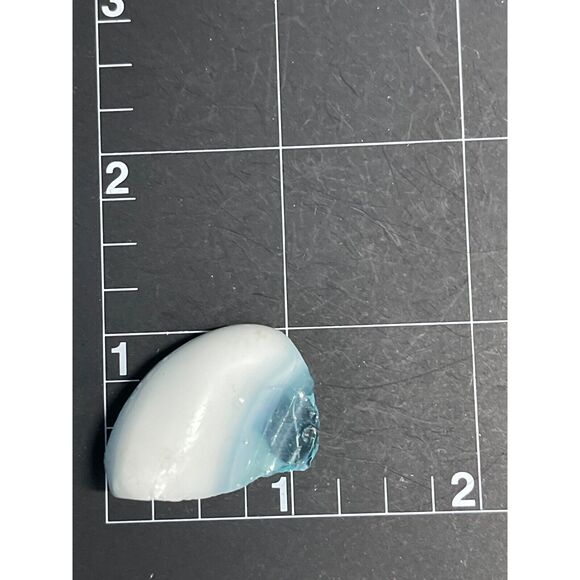 Satin Blue and Milk Glass Art Glass Cullet Glowing Slag Uranium #GLSM23206 - Picture 6 of 6